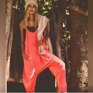 NWT FP Movement by Free People Hot Shot Onesie in Hot Watermelon Size Med